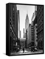 Urban Scene in Winter at Grand Central Terminal in New York City with the Chrysler Building-Philippe Hugonnard-Framed Stretched Canvas