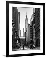 Urban Scene in Winter at Grand Central Terminal in New York City with the Chrysler Building-Philippe Hugonnard-Framed Photographic Print