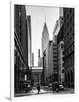 Urban Scene in Winter at Grand Central Terminal in New York City with the Chrysler Building-Philippe Hugonnard-Framed Photographic Print