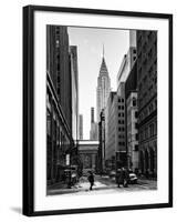 Urban Scene in Winter at Grand Central Terminal in New York City with the Chrysler Building-Philippe Hugonnard-Framed Premium Photographic Print