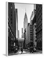 Urban Scene in Winter at Grand Central Terminal in New York City with the Chrysler Building-Philippe Hugonnard-Framed Photographic Print