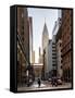 Urban Scene in Winter at Grand Central Terminal in New York City with the Chrysler Building-Philippe Hugonnard-Framed Stretched Canvas