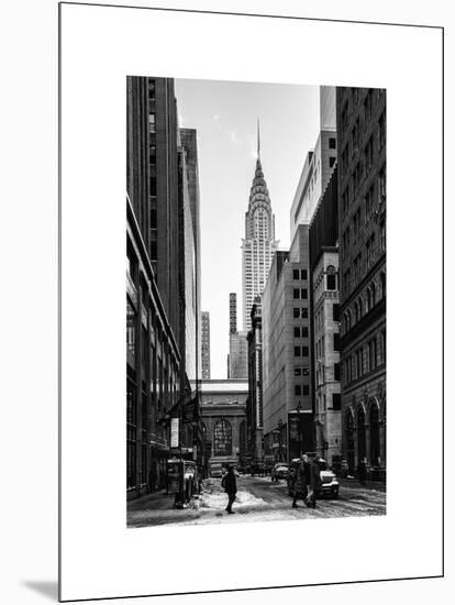 Urban Scene in Winter at Grand Central Terminal in New York City with the Chrysler Building-Philippe Hugonnard-Mounted Art Print