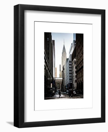 Urban Scene in Winter at Grand Central Terminal in New York City with the Chrysler Building-Philippe Hugonnard-Framed Art Print