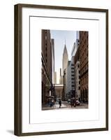 Urban Scene in Winter at Grand Central Terminal in New York City with the Chrysler Building-Philippe Hugonnard-Framed Art Print