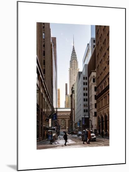 Urban Scene in Winter at Grand Central Terminal in New York City with the Chrysler Building-Philippe Hugonnard-Mounted Art Print