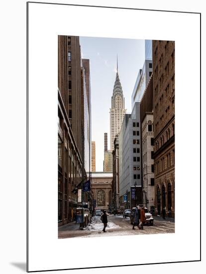 Urban Scene in Winter at Grand Central Terminal in New York City with the Chrysler Building-Philippe Hugonnard-Mounted Art Print