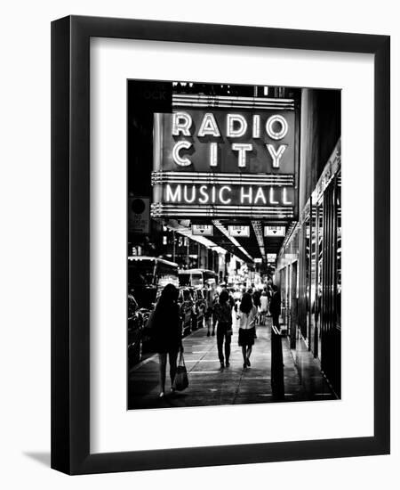 Urban Scene, Radio City Music Hall by Night, Manhattan, Times Square, New York, Classic-Philippe Hugonnard-Framed Premium Photographic Print