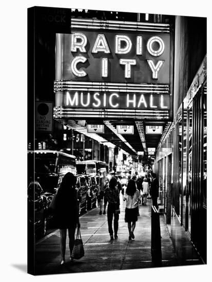 Urban Scene, Radio City Music Hall by Night, Manhattan, Times Square, New York, Classic-Philippe Hugonnard-Stretched Canvas