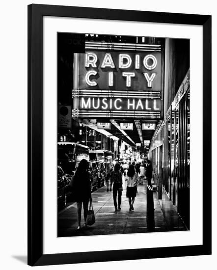 Urban Scene, Radio City Music Hall by Night, Manhattan, Times Square, New York, Classic-Philippe Hugonnard-Framed Photographic Print