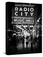 Urban Scene, Radio City Music Hall by Night, Manhattan, Times Square, New York, White Frame-Philippe Hugonnard-Stretched Canvas