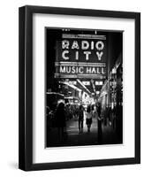 Urban Scene, Radio City Music Hall by Night, Manhattan, Times Square, New York, White Frame-Philippe Hugonnard-Framed Premium Photographic Print