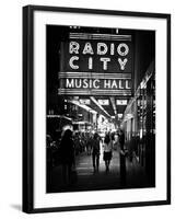 Urban Scene, Radio City Music Hall by Night, Manhattan, Times Square, New York, White Frame-Philippe Hugonnard-Framed Premium Photographic Print