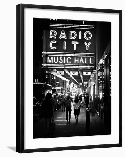 Urban Scene, Radio City Music Hall by Night, Manhattan, Times Square, New York, White Frame-Philippe Hugonnard-Framed Premium Photographic Print