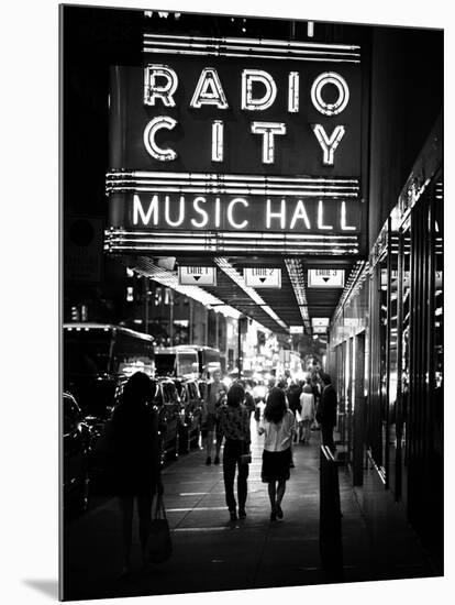 Urban Scene, Radio City Music Hall by Night, Manhattan, Times Square, New York, White Frame-Philippe Hugonnard-Mounted Photographic Print