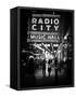 Urban Scene, Radio City Music Hall by Night, Manhattan, Times Square, New York, White Frame-Philippe Hugonnard-Framed Stretched Canvas