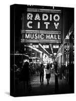 Urban Scene, Radio City Music Hall by Night, Manhattan, Times Square, New York, White Frame-Philippe Hugonnard-Stretched Canvas