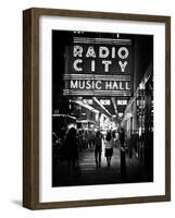 Urban Scene, Radio City Music Hall by Night, Manhattan, Times Square, New York, White Frame-Philippe Hugonnard-Framed Photographic Print