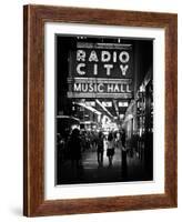 Urban Scene, Radio City Music Hall by Night, Manhattan, Times Square, New York, White Frame-Philippe Hugonnard-Framed Photographic Print