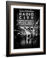 Urban Scene, Radio City Music Hall by Night, Manhattan, Times Square, New York, White Frame-Philippe Hugonnard-Framed Photographic Print