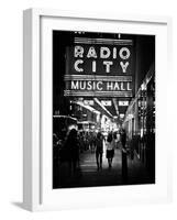 Urban Scene, Radio City Music Hall by Night, Manhattan, Times Square, New York, White Frame-Philippe Hugonnard-Framed Photographic Print