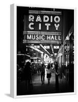 Urban Scene, Radio City Music Hall by Night, Manhattan, Times Square, New York, White Frame-Philippe Hugonnard-Framed Photographic Print