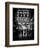 Urban Scene, Radio City Music Hall by Night, Manhattan, Times Square, New York, White Frame-Philippe Hugonnard-Framed Photographic Print