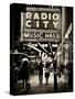 Urban Scene, Radio City Music Hall by Night, Manhattan, Times Square, New York, White Frame-Philippe Hugonnard-Stretched Canvas