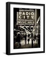 Urban Scene, Radio City Music Hall by Night, Manhattan, Times Square, New York, White Frame-Philippe Hugonnard-Framed Photographic Print