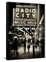 Urban Scene, Radio City Music Hall by Night, Manhattan, Times Square, New York, White Frame-Philippe Hugonnard-Framed Stretched Canvas