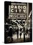 Urban Scene, Radio City Music Hall by Night, Manhattan, Times Square, New York, White Frame-Philippe Hugonnard-Stretched Canvas