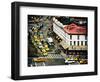 Urban Scene, Taxi and the Diner Restaurant, Chelsea Rooftop, Meatpacking District, New York, US-Philippe Hugonnard-Framed Photographic Print