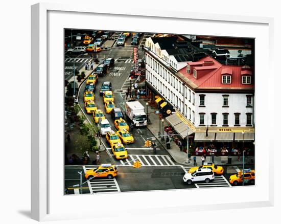 Urban Scene, Taxi and the Diner Restaurant, Chelsea Rooftop, Meatpacking District, New York, US-Philippe Hugonnard-Framed Photographic Print