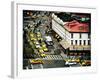 Urban Scene, Taxi and the Diner Restaurant, Chelsea Rooftop, Meatpacking District, New York, US-Philippe Hugonnard-Framed Photographic Print