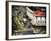 Urban Scene, Taxi and the Diner Restaurant, Chelsea Rooftop, Meatpacking District, New York, US-Philippe Hugonnard-Framed Photographic Print