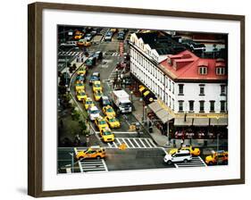 Urban Scene, Taxi and the Diner Restaurant, Chelsea Rooftop, Meatpacking District, New York, US-Philippe Hugonnard-Framed Photographic Print