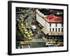 Urban Scene, Taxi and the Diner Restaurant, Chelsea Rooftop, Meatpacking District, New York, US-Philippe Hugonnard-Framed Photographic Print