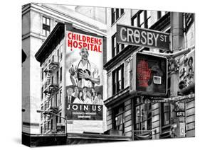 Urban Scene, Wall Advertising "Childrens Hospital", Crosby Street, Broadway, Manhattan, NYC Colors-Philippe Hugonnard-Stretched Canvas