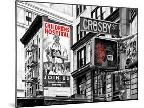 Urban Scene, Wall Advertising "Childrens Hospital", Crosby Street, Broadway, Manhattan, NYC Colors-Philippe Hugonnard-Mounted Premium Photographic Print