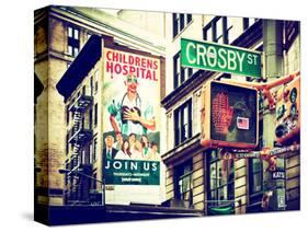 Urban Scene, Wall Advertising "Childrens Hospital", Crosby Street, Broadway, Manhattan, NYC-Philippe Hugonnard-Stretched Canvas