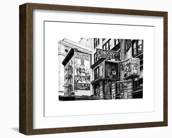 Urban Scene, Wall Advertising "Childrens Hospital", Crosby Street, Broadway, Manhattan, NYC-Philippe Hugonnard-Framed Art Print