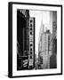 Urban Scene with Chrysler Building, Times Square, Manhattan, New York, Black and White Photography-Philippe Hugonnard-Framed Photographic Print