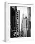 Urban Scene with Chrysler Building, Times Square, Manhattan, New York, Black and White Photography-Philippe Hugonnard-Framed Photographic Print