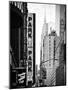 Urban Scene with Chrysler Building, Times Square, Manhattan, New York, Black and White Photography-Philippe Hugonnard-Mounted Photographic Print