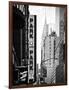 Urban Scene with Chrysler Building, Times Square, Manhattan, New York, Black and White Photography-Philippe Hugonnard-Framed Photographic Print