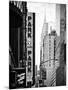 Urban Scene with Chrysler Building, Times Square, Manhattan, New York, Black and White Photography-Philippe Hugonnard-Mounted Photographic Print