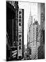 Urban Scene with Chrysler Building, Times Square, Manhattan, New York, Black and White Photography-Philippe Hugonnard-Mounted Premium Photographic Print
