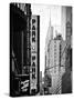 Urban Scene with Chrysler Building, Times Square, Manhattan, New York, Black and White Photography-Philippe Hugonnard-Stretched Canvas