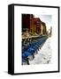 Urban Scene with NYC Citibike in the Snow in Winter-Philippe Hugonnard-Framed Stretched Canvas