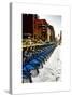 Urban Scene with NYC Citibike in the Snow in Winter-Philippe Hugonnard-Stretched Canvas